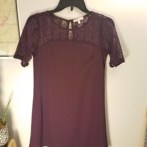 Charlotte Russe purple party dress w/ lace, size S